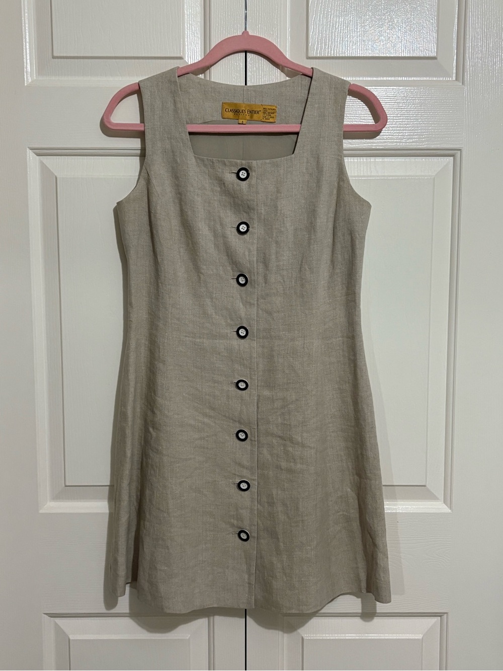 Classiques Entier Petites 100% Linen Button-Up Sleeveless Dress